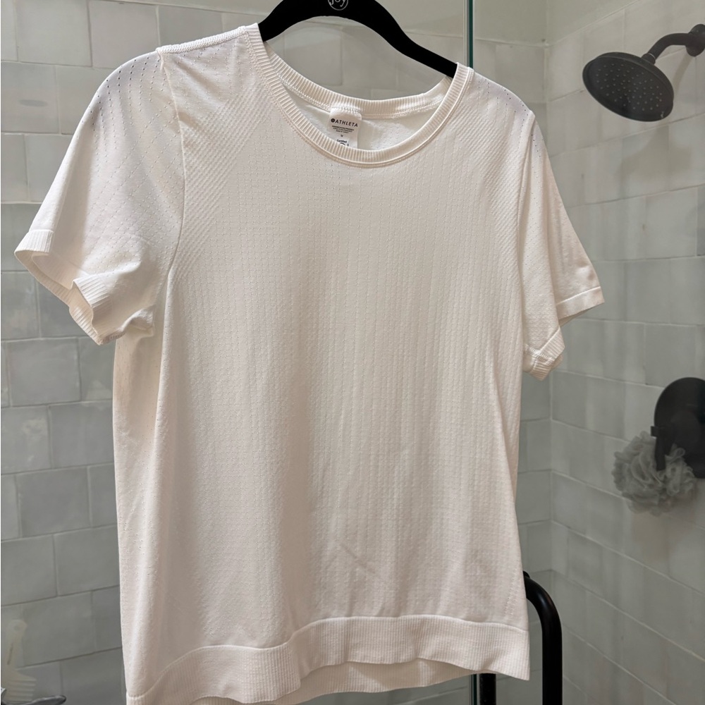Athleta White Crew Neck shirt